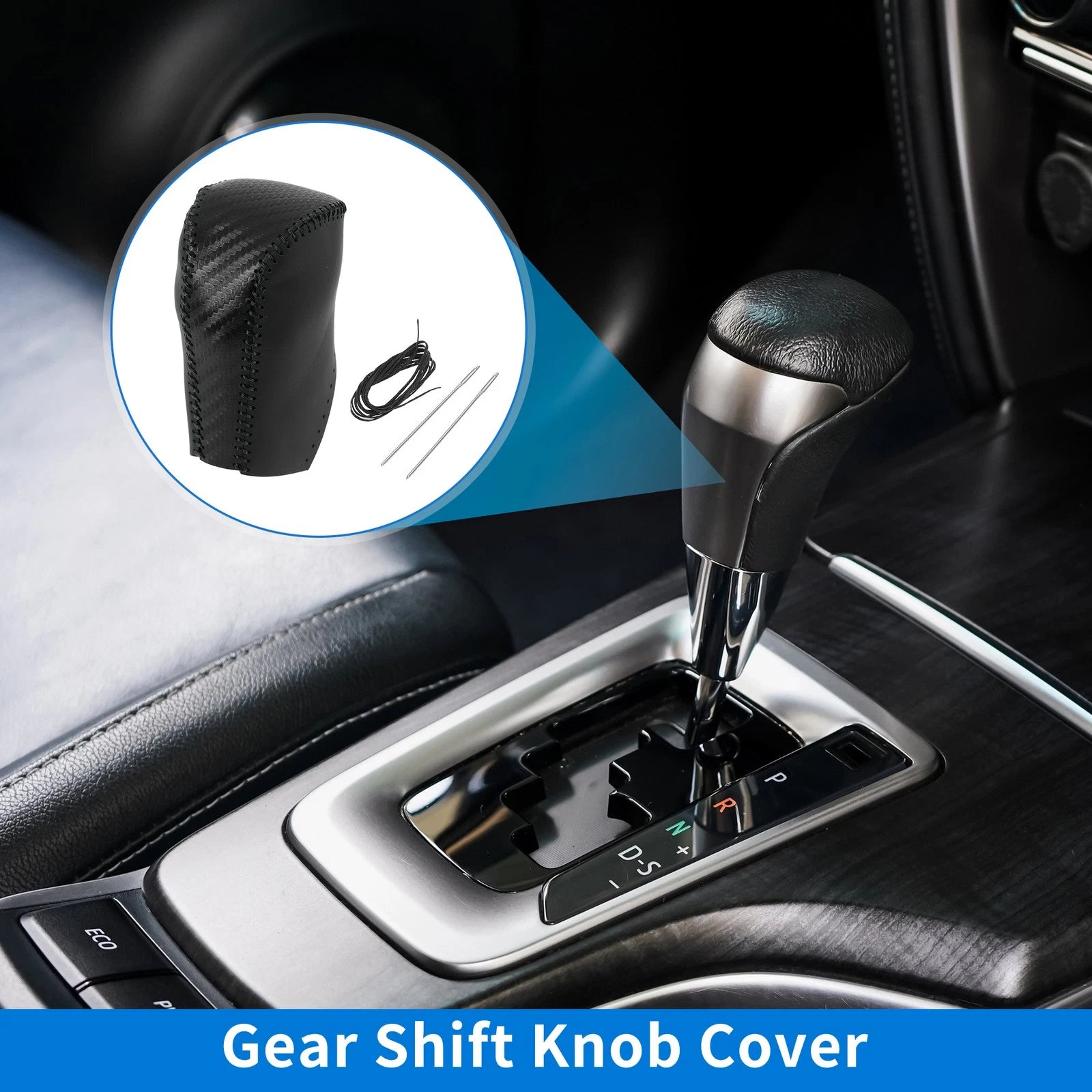 Gear Shift Knob Cover for Toyota RAV4 (2013–2016) Carbon Fiber Pattern