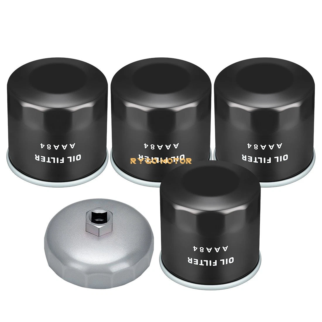 Set of 4 Oil Filters & Wrench for Kawasaki (49065-7010, 49065-2071, 49065-0724)