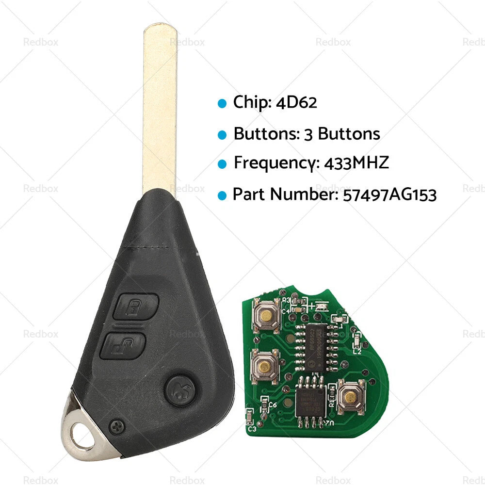 3 Button Remote Key for Subaru Impreza Liberty Forester Outback (2004–2010)