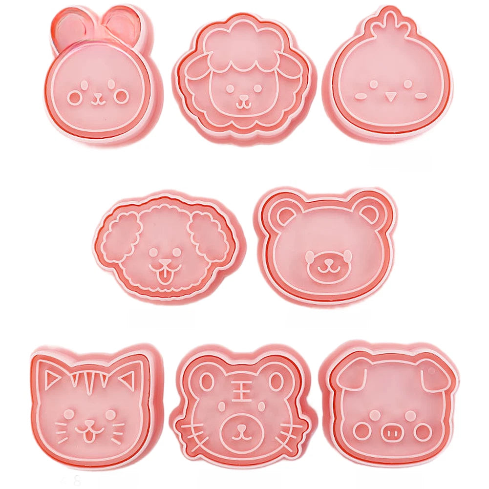 8 Piece Animal-Shaped Cookie Cutters for Baking
