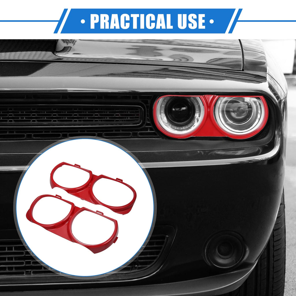 Headlight Trim Ring Pair Front Left Right for Dodge Challenger (2015–2023)