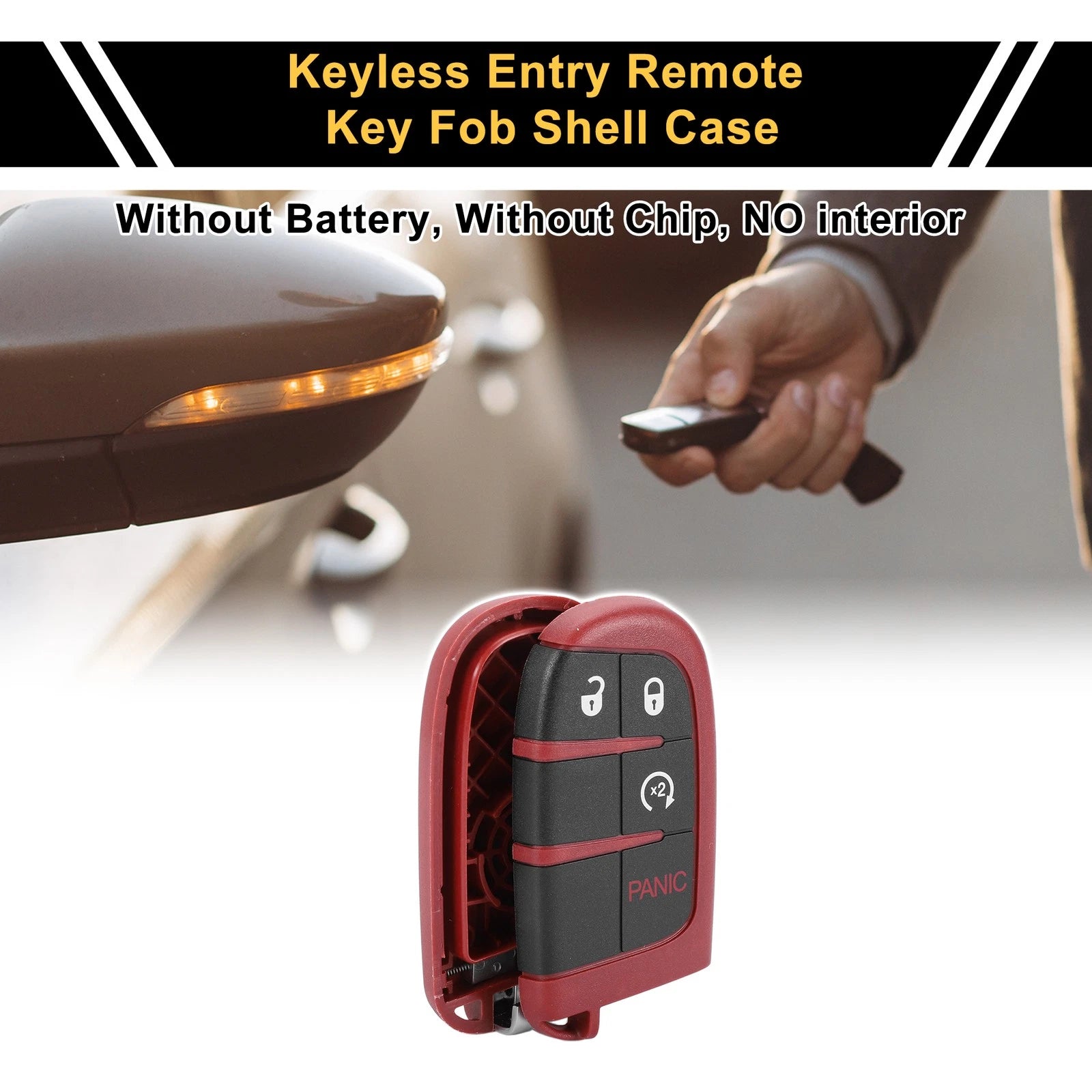Key Fob Shell Case 4 Button Replacement for Dodge Charger (2020–2023)