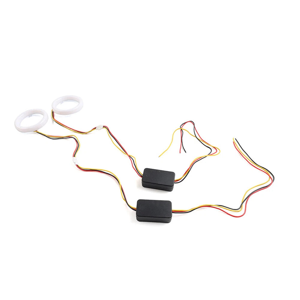 2X 80MM White Amber Switchback LED Angel Eyes for Car Headlight Retrofit
