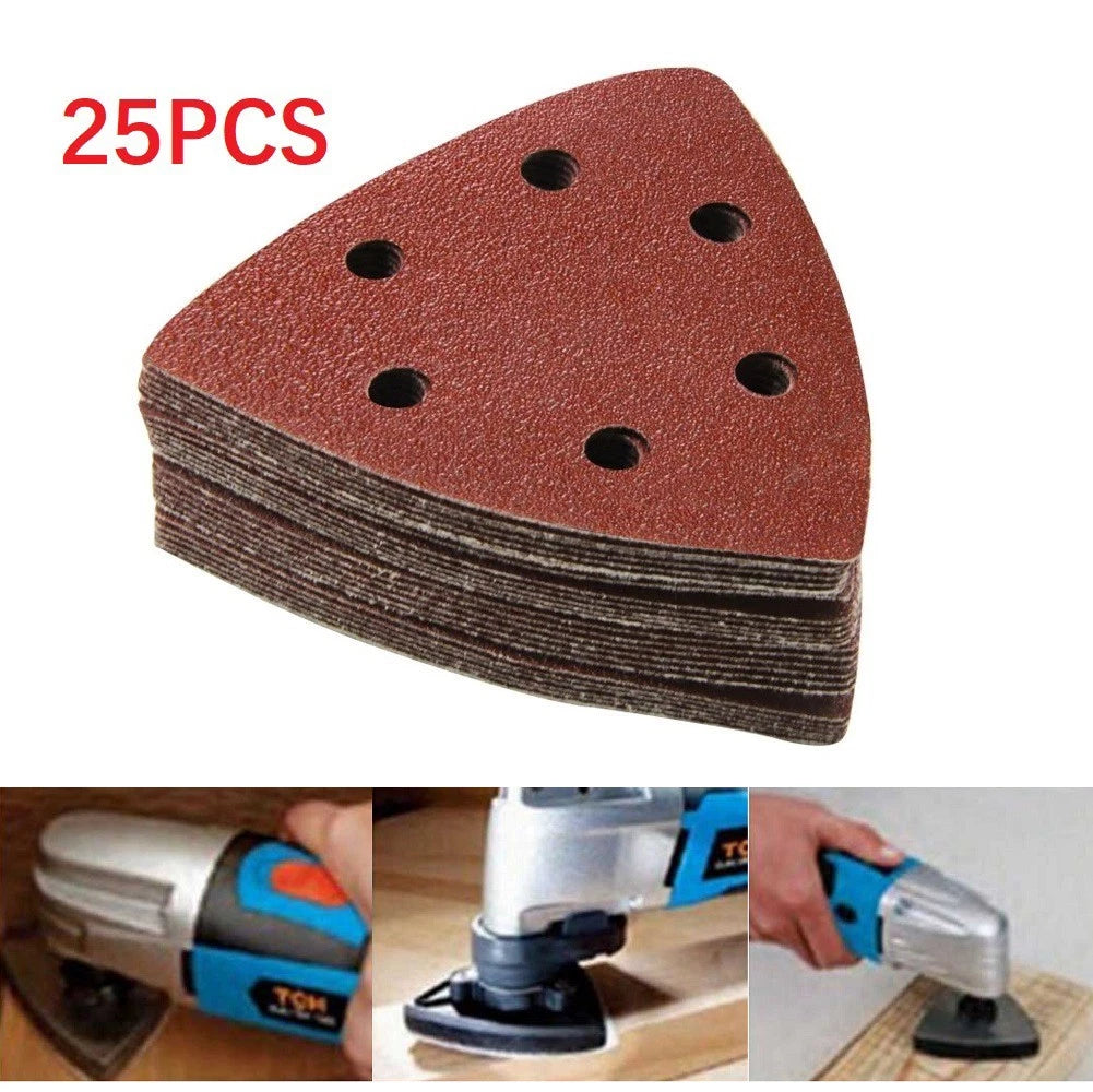 25pcs Mixed Grits Sanding Sheets for Oscillating Tools (60-240)