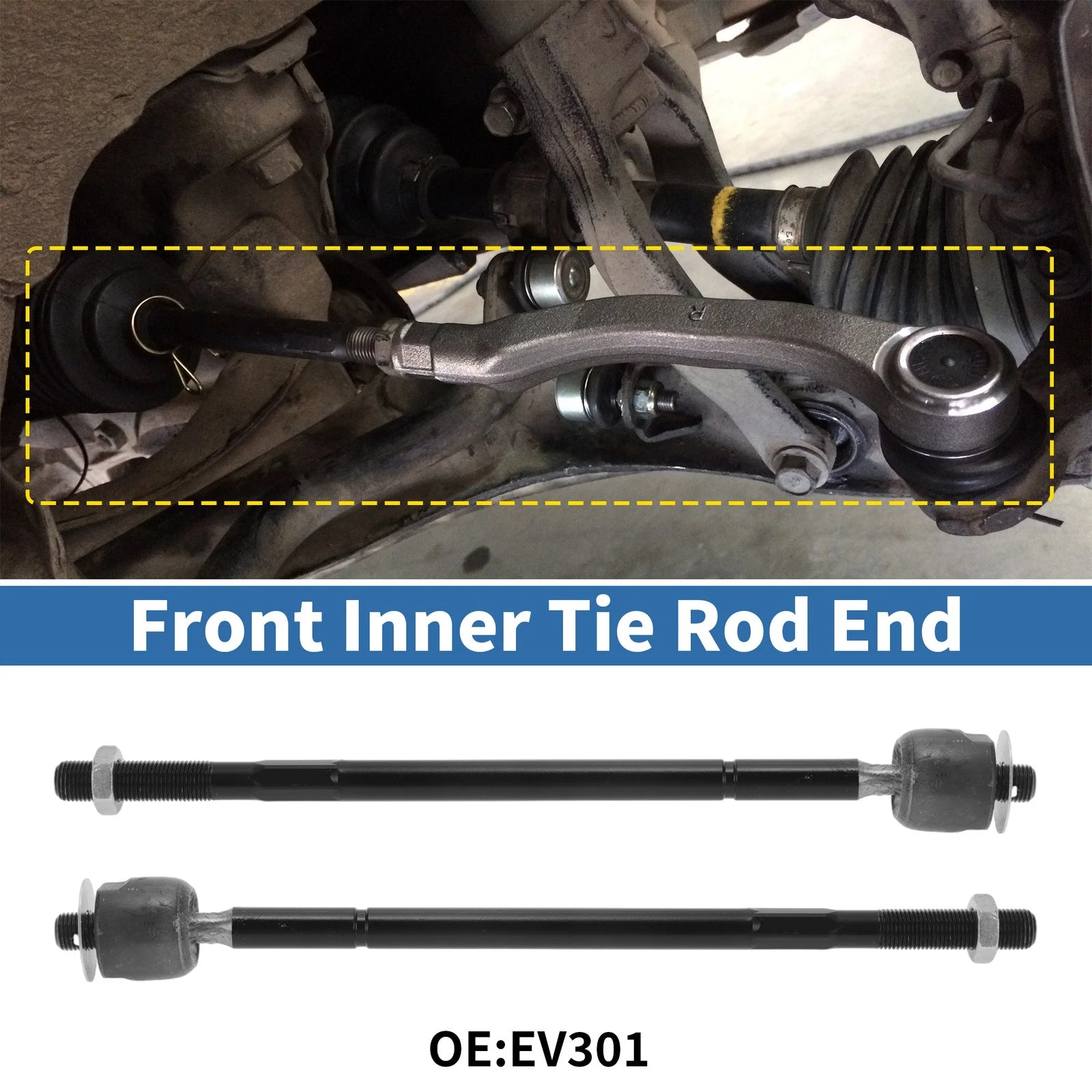 2 Pcs Front Inner Tie Rod End Links Replacement for Toyota Camry (1992–2001)
