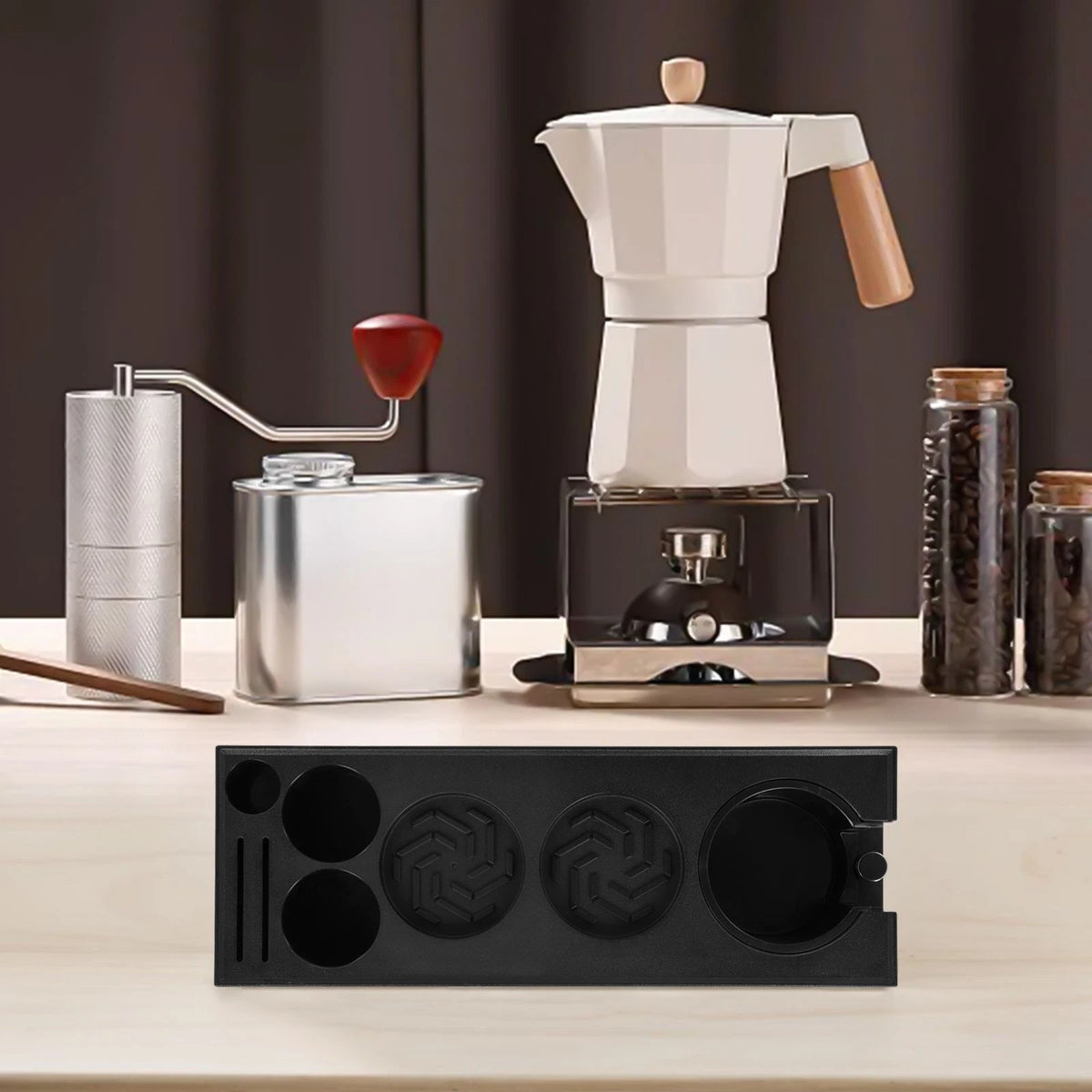 ABS Espresso Tamping Station with Knock Box for Coffee Corner