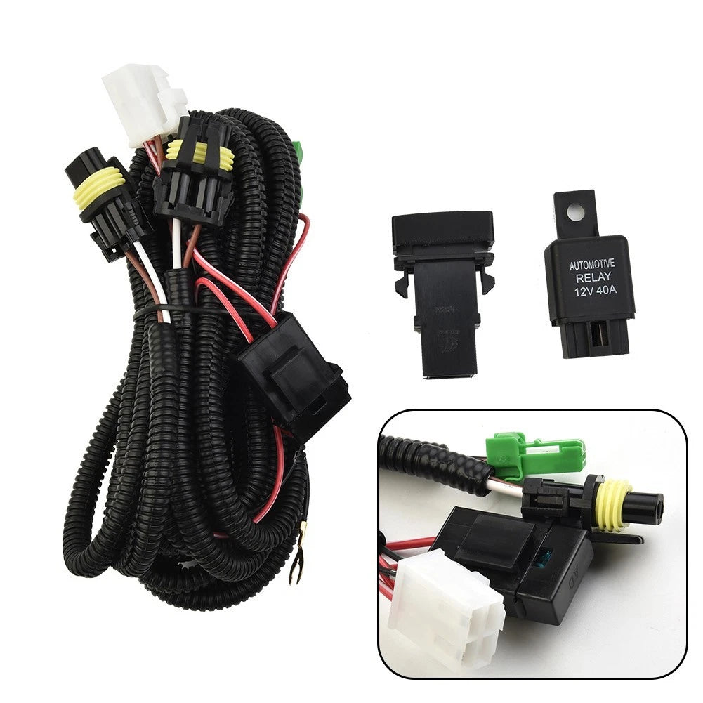 H11 Fog Light Wiring Harness Socket for UK Vehicles (LED Indicator Switch)
