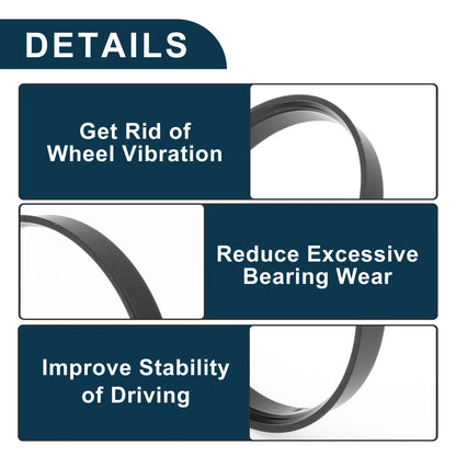 Set of 4 Wheel Hub Centric Rings for Car (69.6mm to 66.6mm) Black Polycarbonate