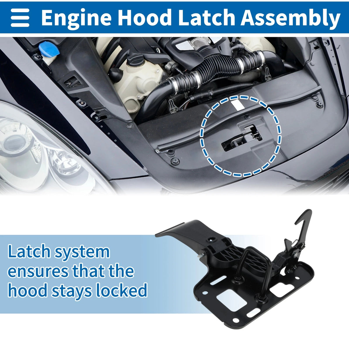 Hood Latch Assembly OEM Replacement for Audi Q5 (2009–2017)