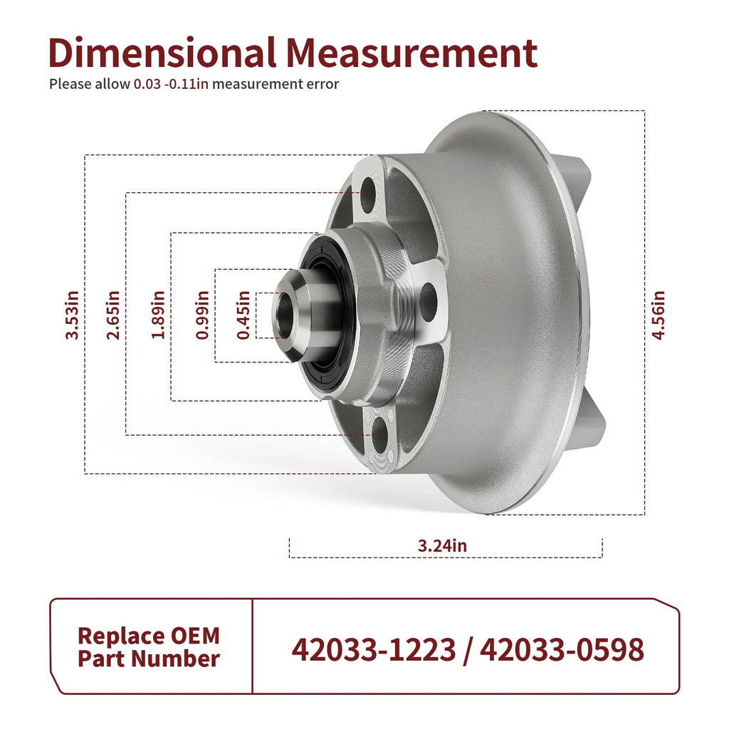 Rear Hub Coupling Assembly 42033-1223 for Kawasaki KLX110R (2021–2024)