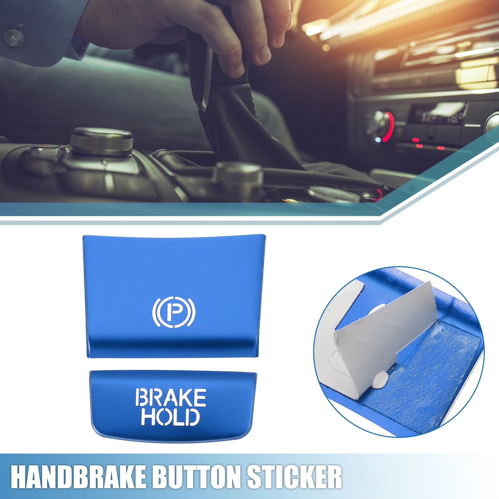 2pcs Handbrake Button Sticker for Honda HR-V (2016–2020) Blue