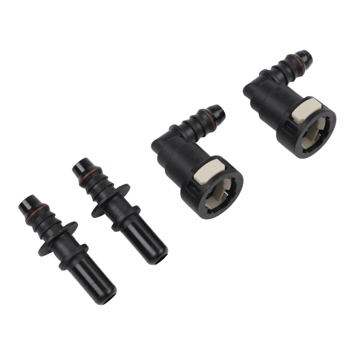 Pair Hose Crimper 3/8" 90 Degree Connect for Fuel Line Nylon
