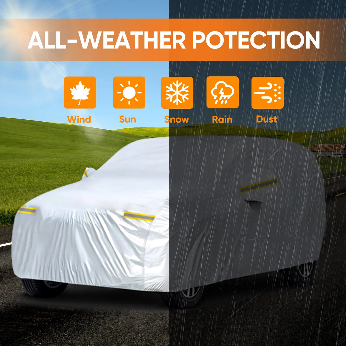 Full SUV Car Cover for Universal Fit (2010–2023) - Waterproof, UV Protection