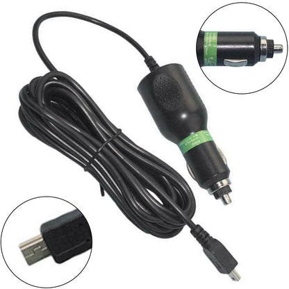 USB Car Power Charger Cable for GPS Camera (2010–2023)