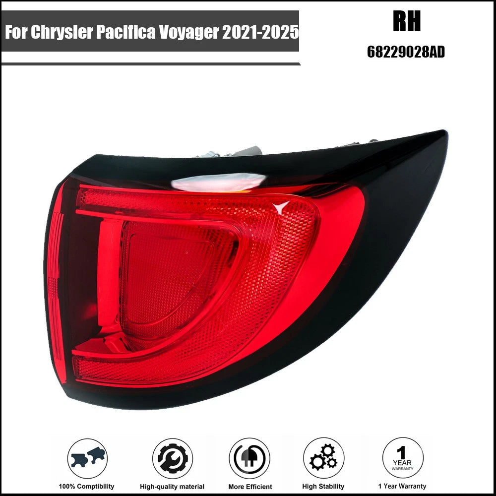 Right Outer LED Tail Light for Chrysler Pacifica Voyager (2021–2025)