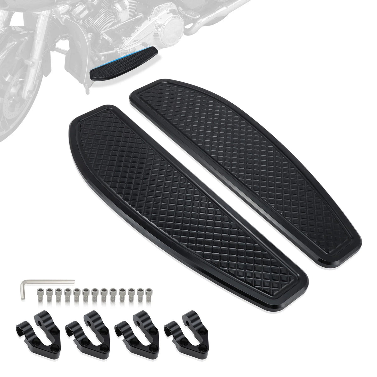 Anti-Slip Floorboard Foot Pegs for Harley Davidson (Black)