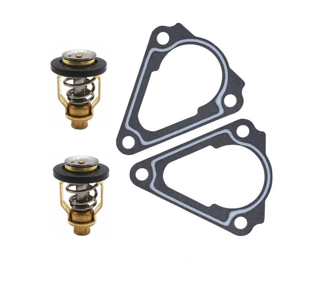 2X Thermostat & Gasket for Yamaha F150 Outboard (67F-12411-01-00, 63P-12414-00-00)