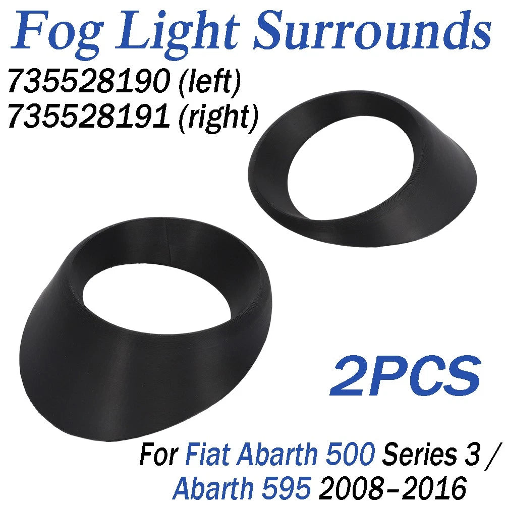 Fog Light Surrounds for Fiat Abarth 500 / 595 (2008–2016) L&R 735528190, 735528191