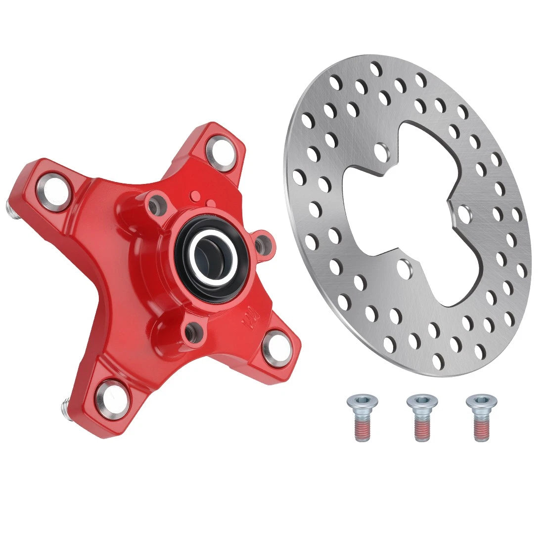 Front Red Wheel Hub & Brake Disc for Honda TRX250X (2009–2020), TRX400X (2009, 2012–2014)