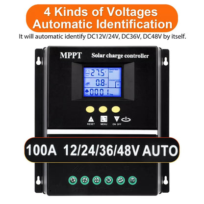 MPPT 100A Solar Charge Controller for 12V 24V 36V 48V