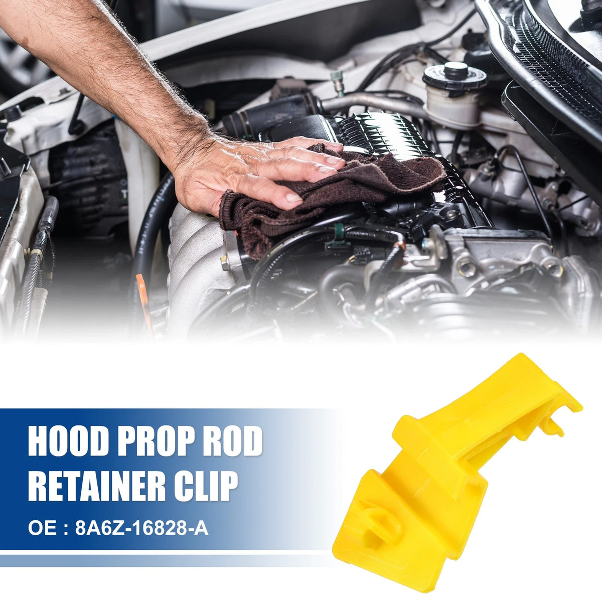 2 Pcs Hood Prop Rod Holder Clips for Ford (No.8A6Z16828A)