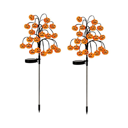 Solar Pumpkin Lights for Halloween Decor (Solar Powered)