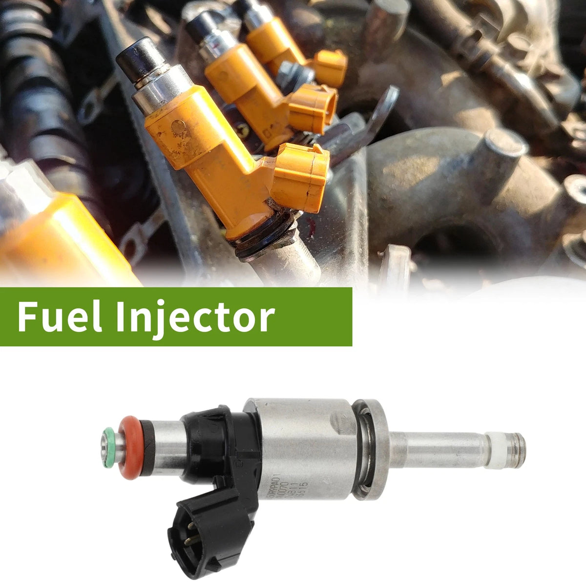 Fuel Injector No.16450-R9P-A for Acura RLX Base 3.5L (2015) 1 Pc Black