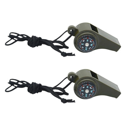 2 Pack Loud Whistle with Compass and Thermometer for Emergency Survival Kit