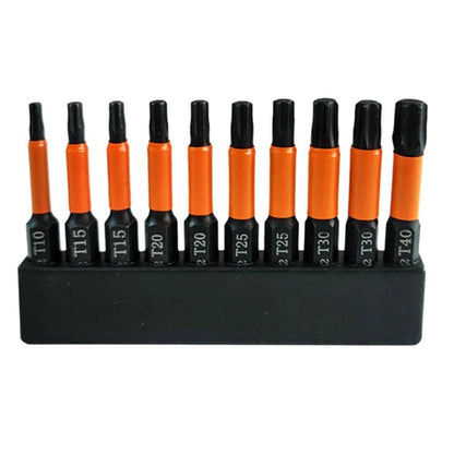 Screwdriver Bit Set for Hex Shank T40 (6.35mm)