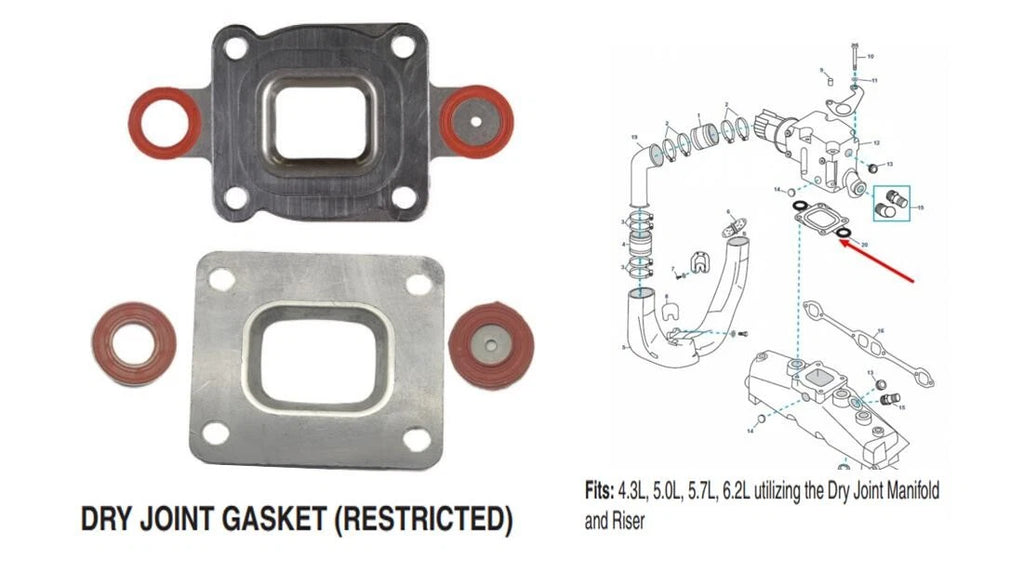 Joint Restrictor Elbow Gasket for MerCruiser 4.3 5.0 5.7 6.2 (1990–2023) 27-864850A02 864547A1