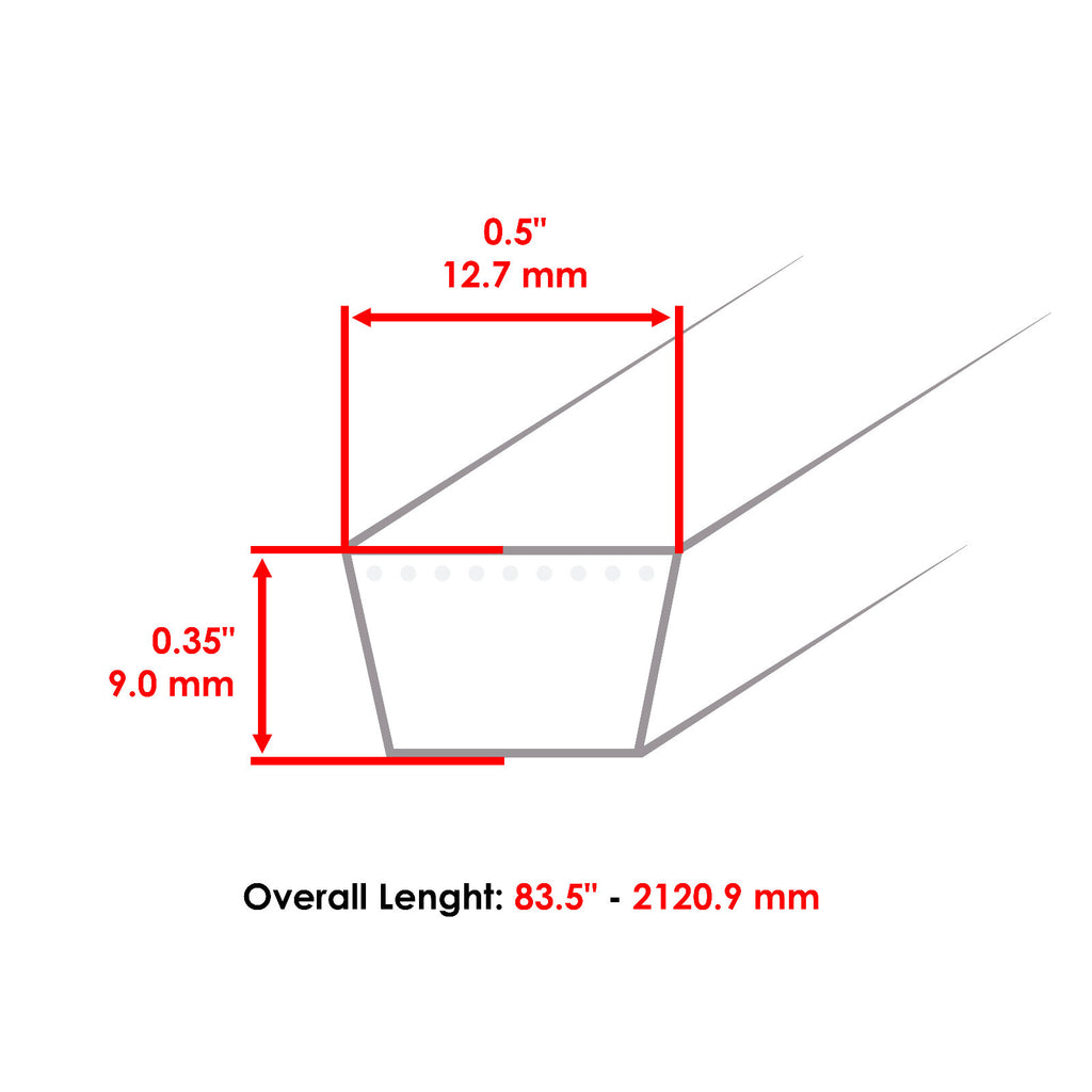 Mower Deck Belt Set Primary 50 inch for Husqvarna (2000–2015)