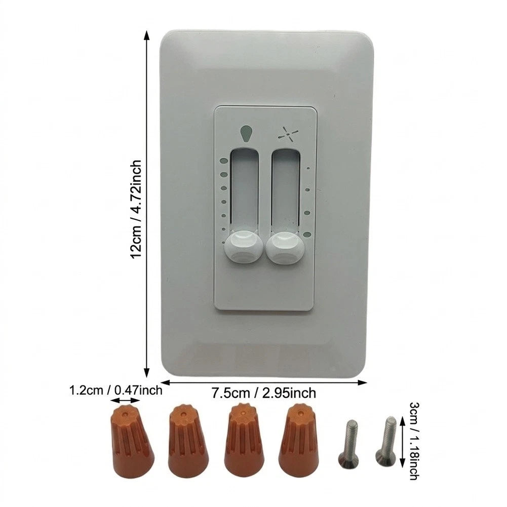 Wall Mounted Ceiling Fan and Light Controller with Dimming Function