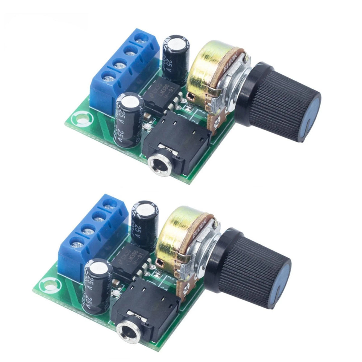2 Pack LM386 Mini Mono Audio Power Amplifier Board DC3V~12V Module