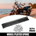 36pc Bicycle Spokes Replacement Carbon Steel 14G 288mm with Nipples for Most