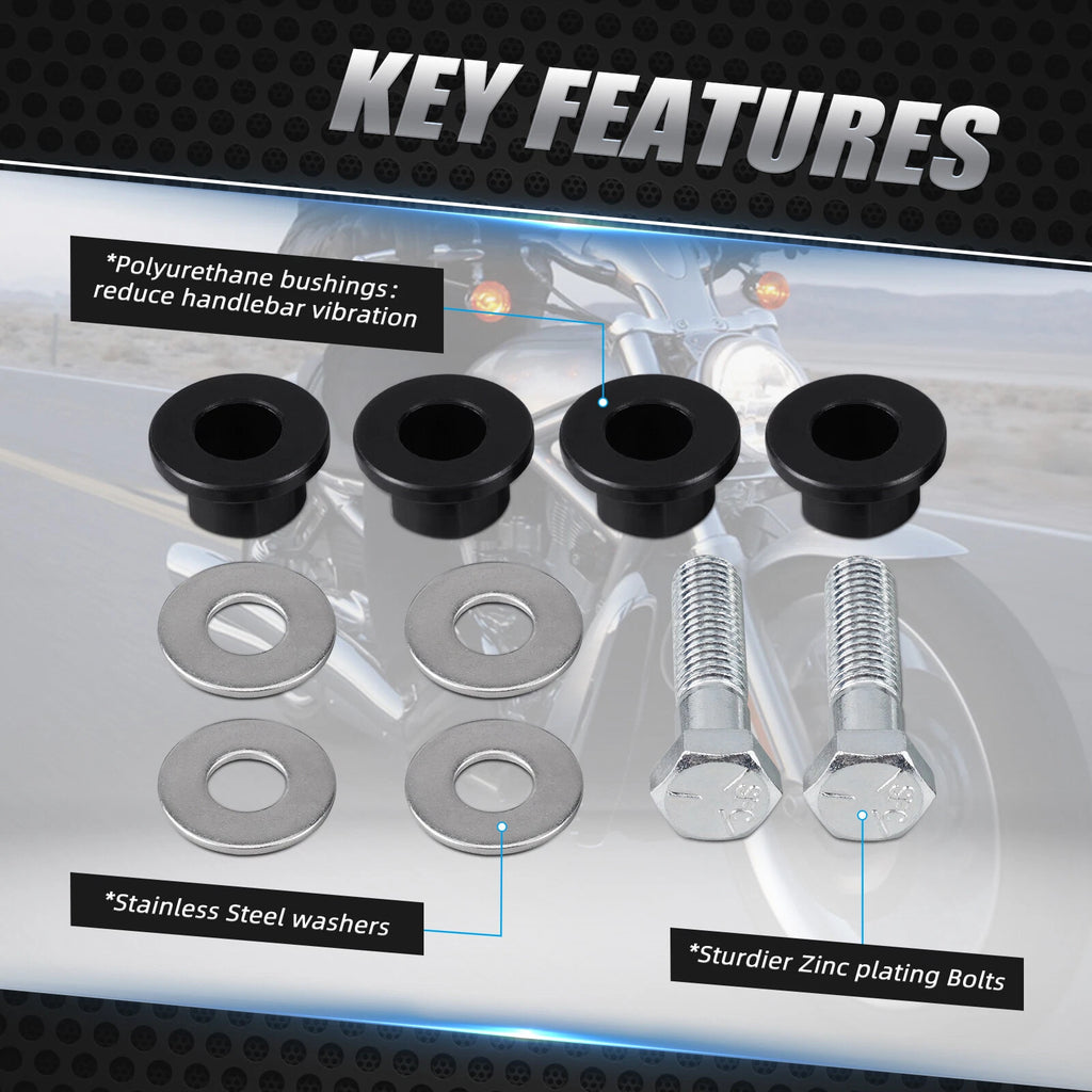 Handlebar Sockets Riser Mount Bushings for Harley Deluxe FLDE (2018–2020)