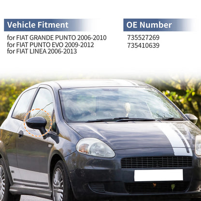 Right Driver Side Mirror Cover Cap for Fiat Grande Punto (2005–2018)