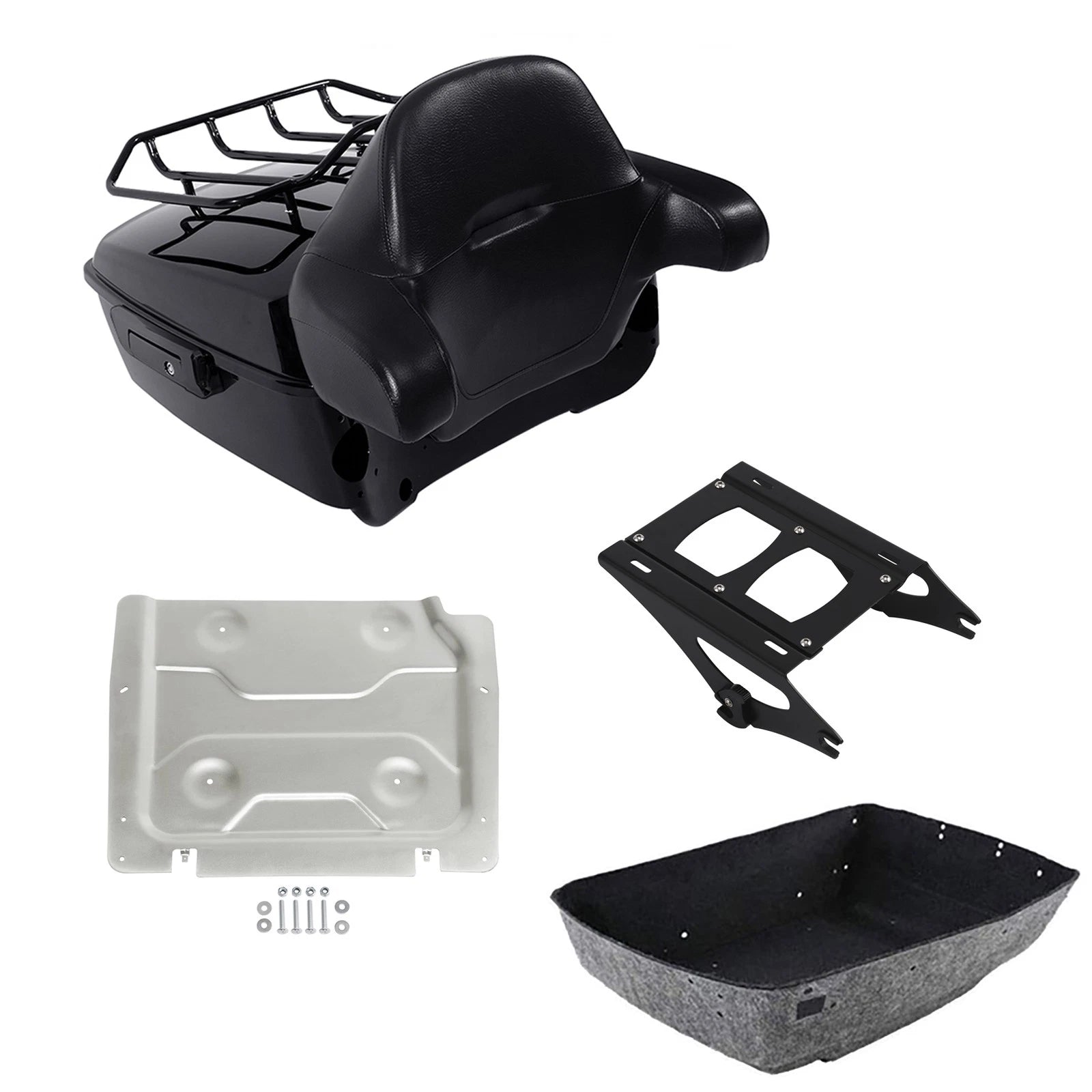 Backrest Pad Mount Rack Plate for Harley Touring (2014–2026)