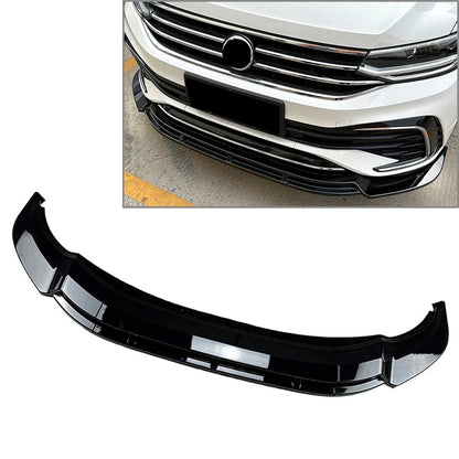 Front Bumper Spoiler Lip for Volkswagen Tiguan Rline (2021–2023) Glossy Black