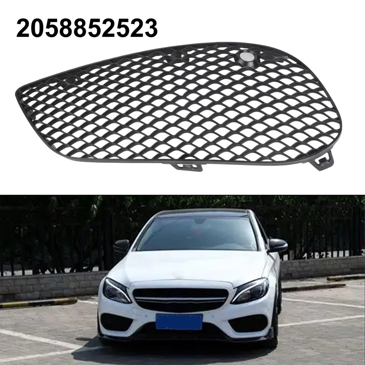 Replacement Left Bumper Fog Light Mesh Grille for Mercedes C Class W205