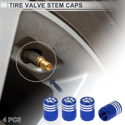Tire Valve Stem Caps Replacement Dust Covers Blue for Motorbike Bicycle (4pcs) (2005–2018)