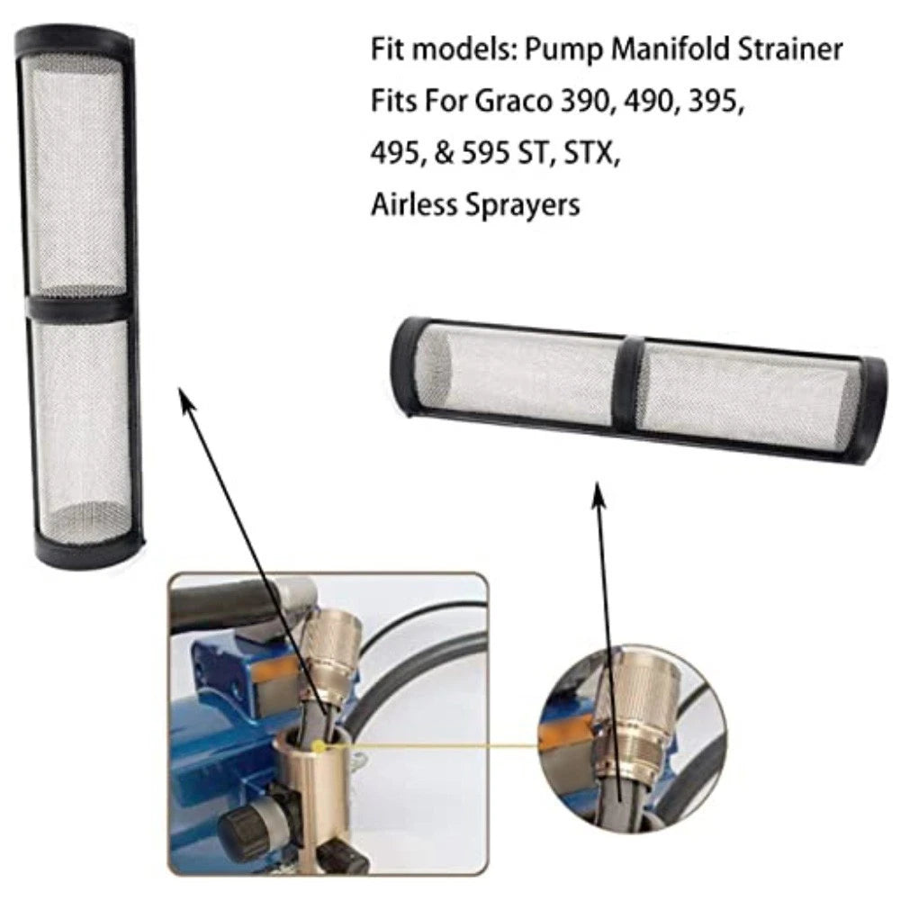 5 Pack Stainless Steel Airless Spray Filters 60 Mesh Replacement