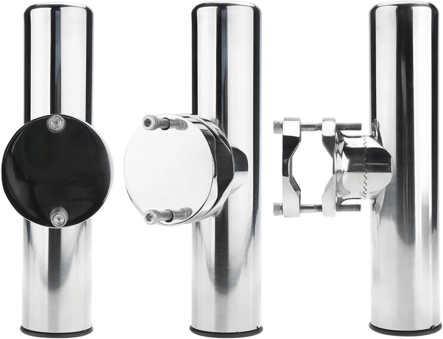 2Pcs Stainless Steel Fishing Rod Holder for Rails 1-1/4" to 2"