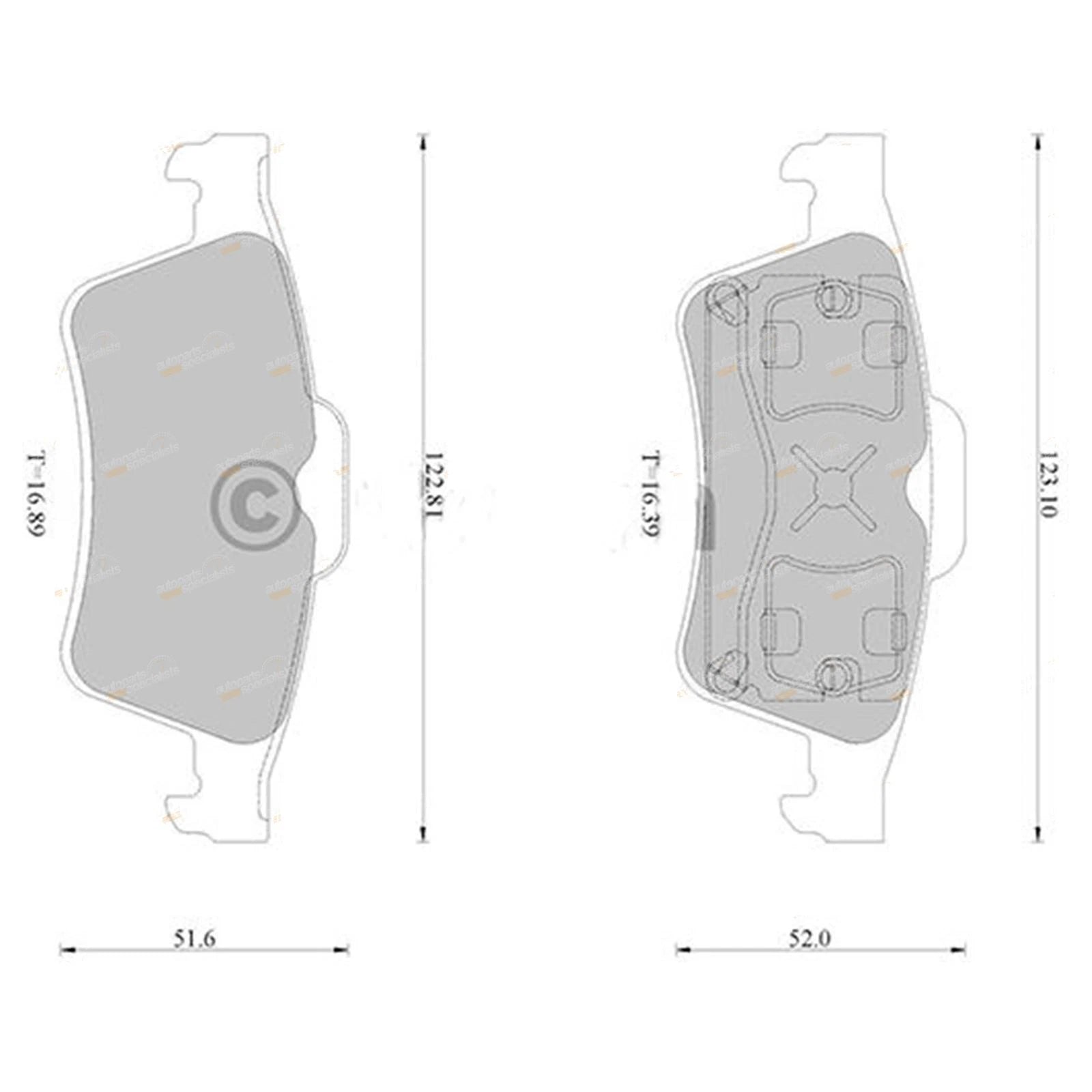 Rear Disc Brake Pads for Mazda 3 BK 2.0L LF (2004–2009)