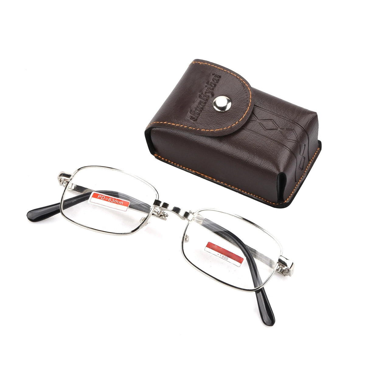 2X Ultralight Foldable Reading Glasses for Men with Case