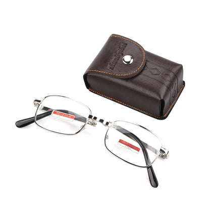 2X Ultralight Foldable Reading Glasses for Men with Case