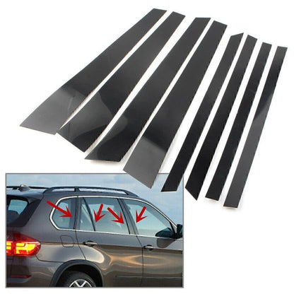 8pcs Black Pillar Posts Trim Kit for BMW X5 E70 (2007–2013)