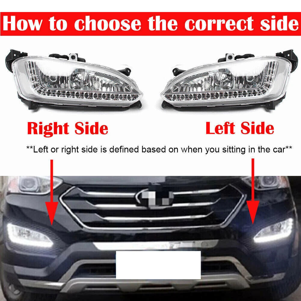 Left Side LED DRL Daytime Running Light for Hyundai IX45 Santa Fe (2013–2015)
