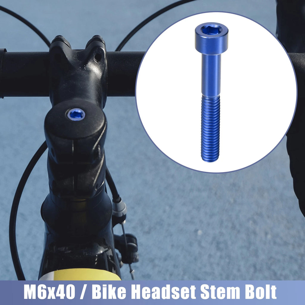 Bike Stem Bolt M6x40 Replacement for Blue M6 Headset Stem Assembly