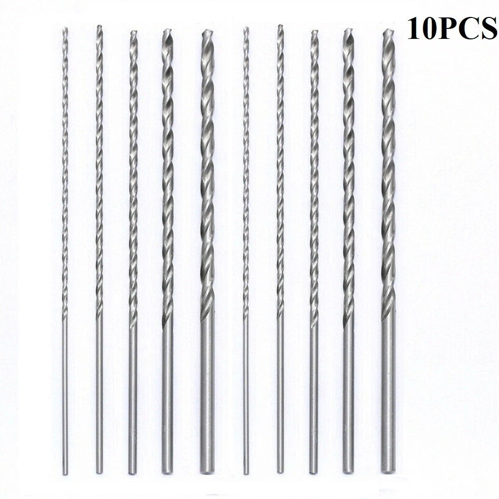 Set of 10 Extra Long Drill Bits 2mm-5mm for Aluminum
