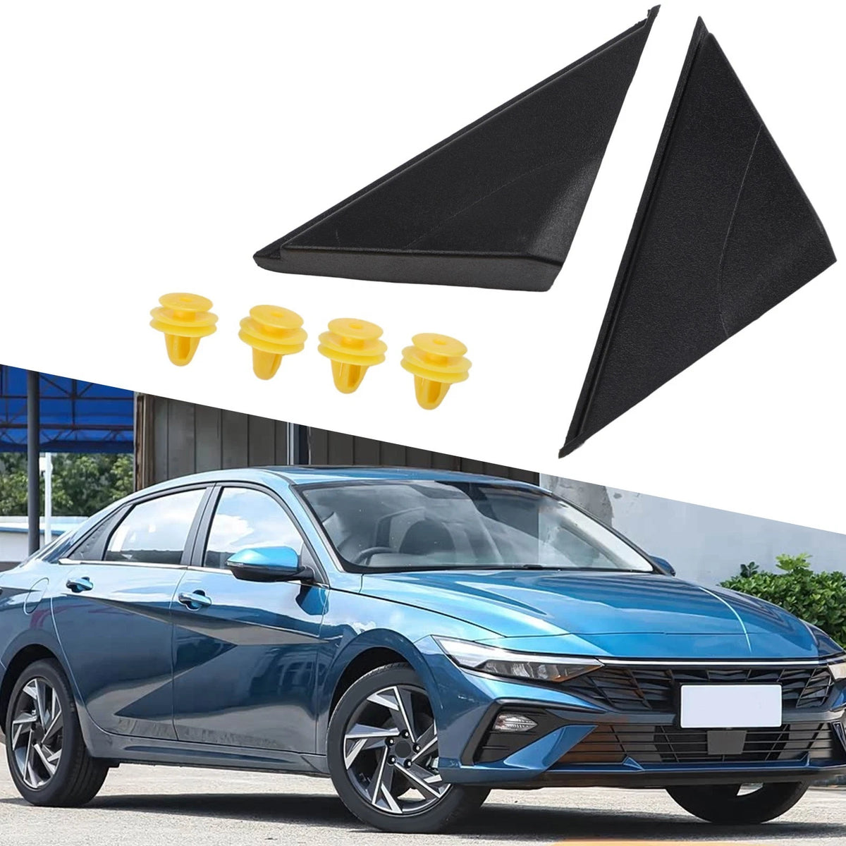 Pair Fender Pillar Mirror Corner Trim for Hyundai Elantra (2017–2020)